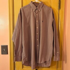 Ralph Lauren Blake Button Down in red and blue micro tartan plaid Size XL